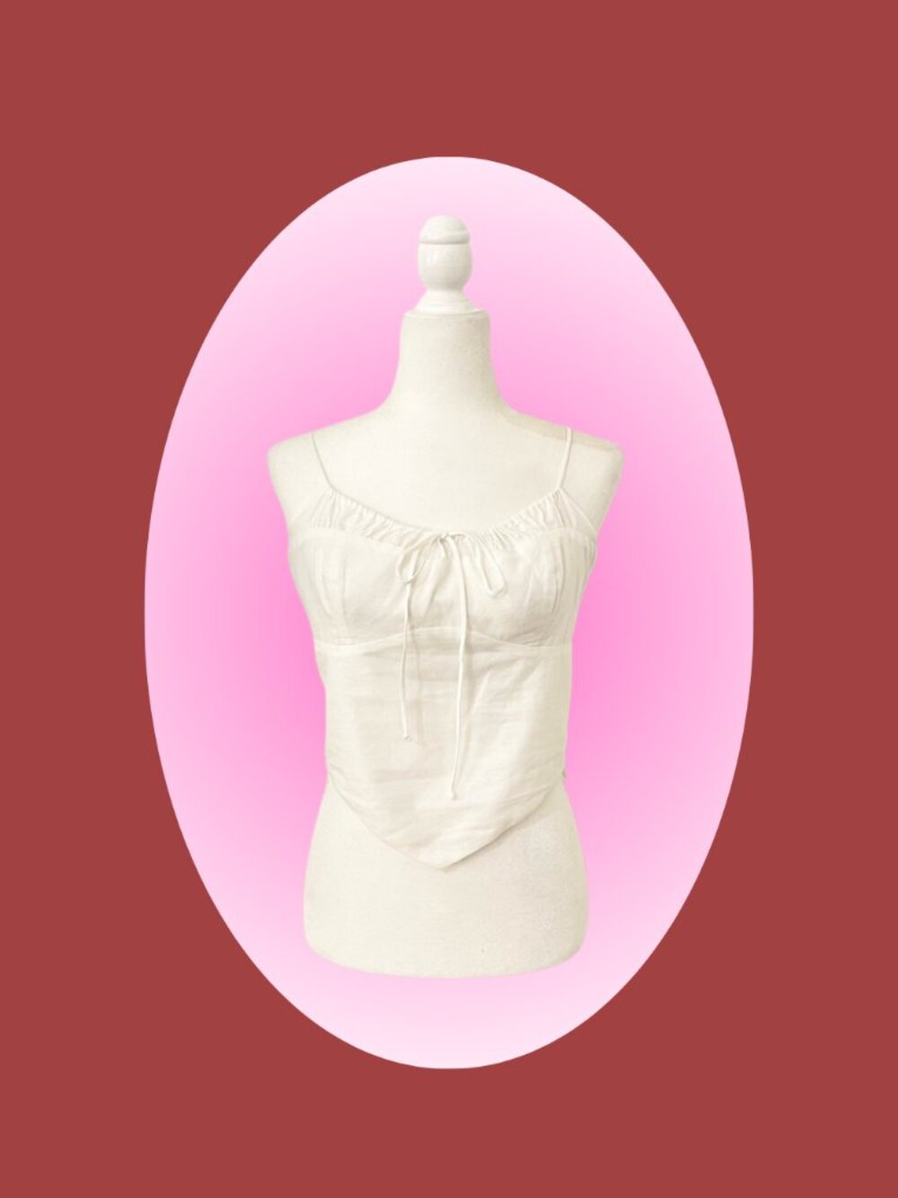 NWT nia white milkmaid triangle front top with adjustable tie straps